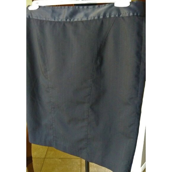 ATTENTION Skirt SZ 10 Black Short Lined back zipper Pinstripe, Straight, Pencil - Picture 2 of 8